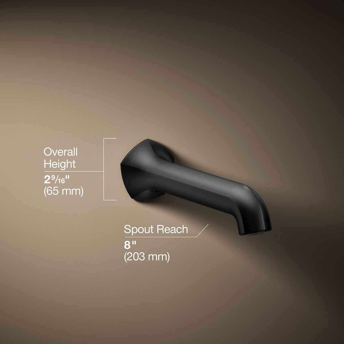 Occasion® Wall-mount bath spout with Straight design, 8"
