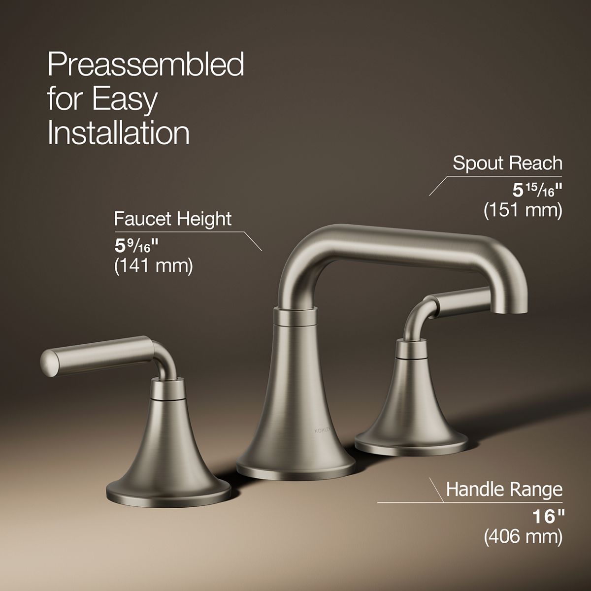 Tone™ Widespread bathroom sink faucet, 0.5 gpm