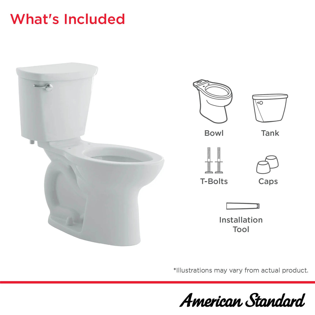 Champion PRO Two-Piece 1.6 gpf/6.0 Lpf Chair Height Round Front Right-Hand Trip Lever Toilet Less Seat