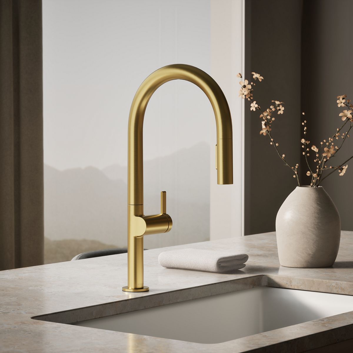 Components® Touchless pull-down kitchen sink faucet with two-function sprayhead