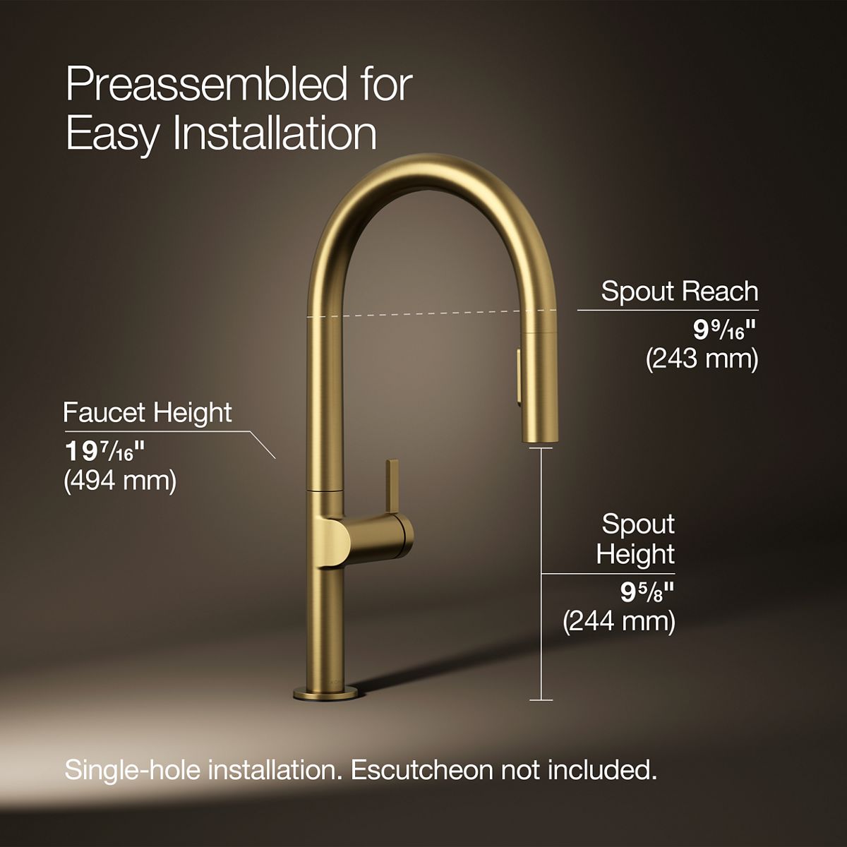 Components® Touchless pull-down kitchen sink faucet with two-function sprayhead