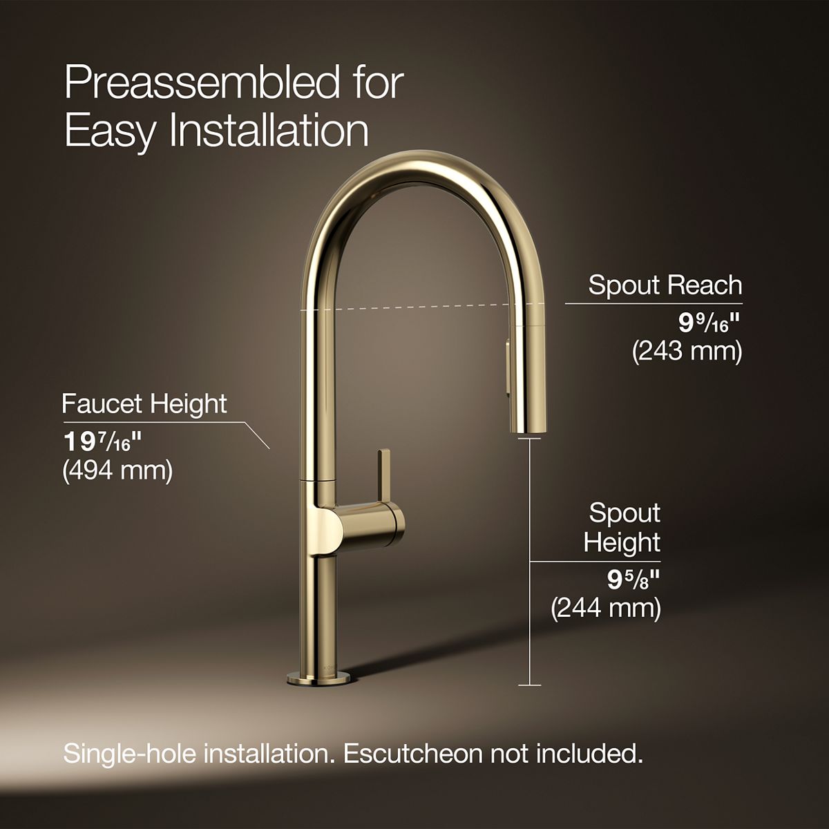 Components® Touchless pull-down kitchen sink faucet with two-function sprayhead