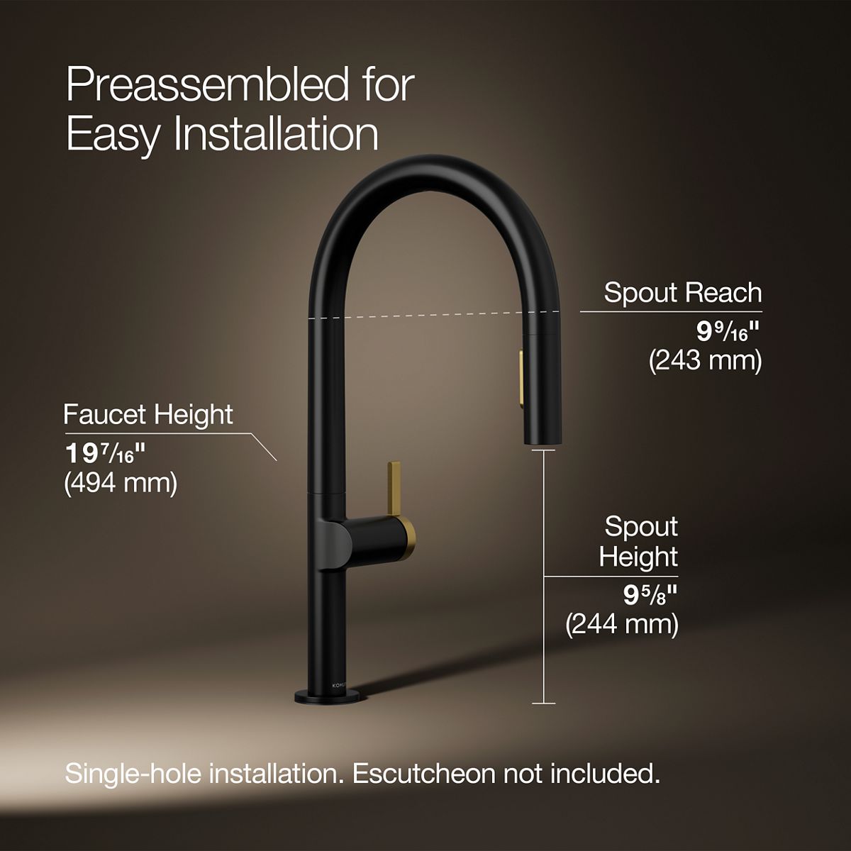 Components® Touchless pull-down kitchen sink faucet with two-function sprayhead