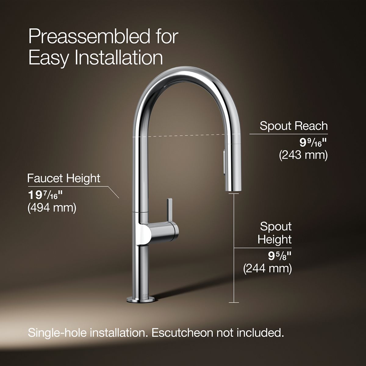 Components® Touchless pull-down kitchen sink faucet with two-function sprayhead