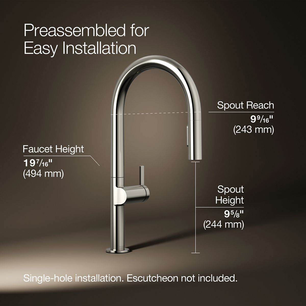 Components® Touchless pull-down kitchen sink faucet with two-function sprayhead
