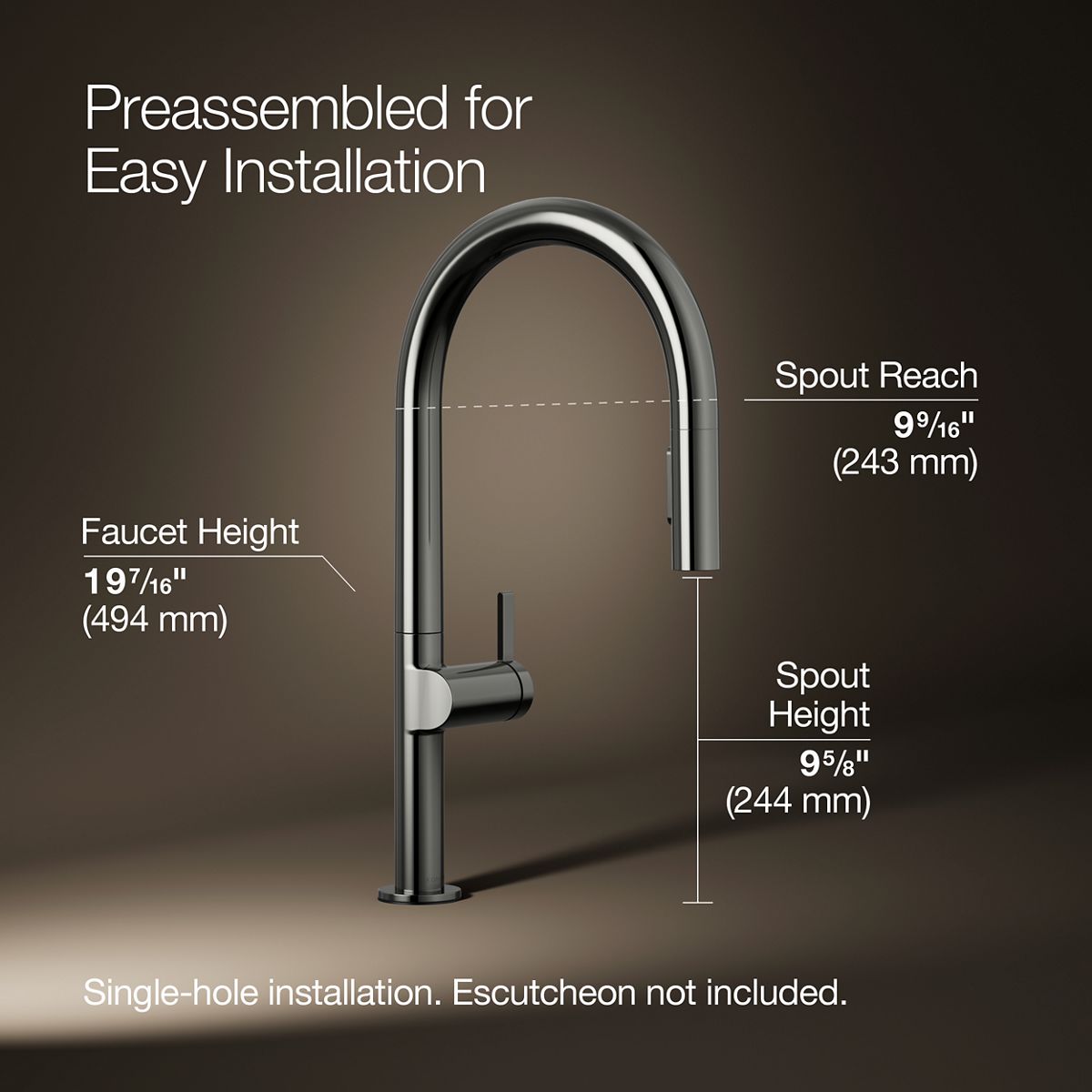 Components® Touchless pull-down kitchen sink faucet with two-function sprayhead