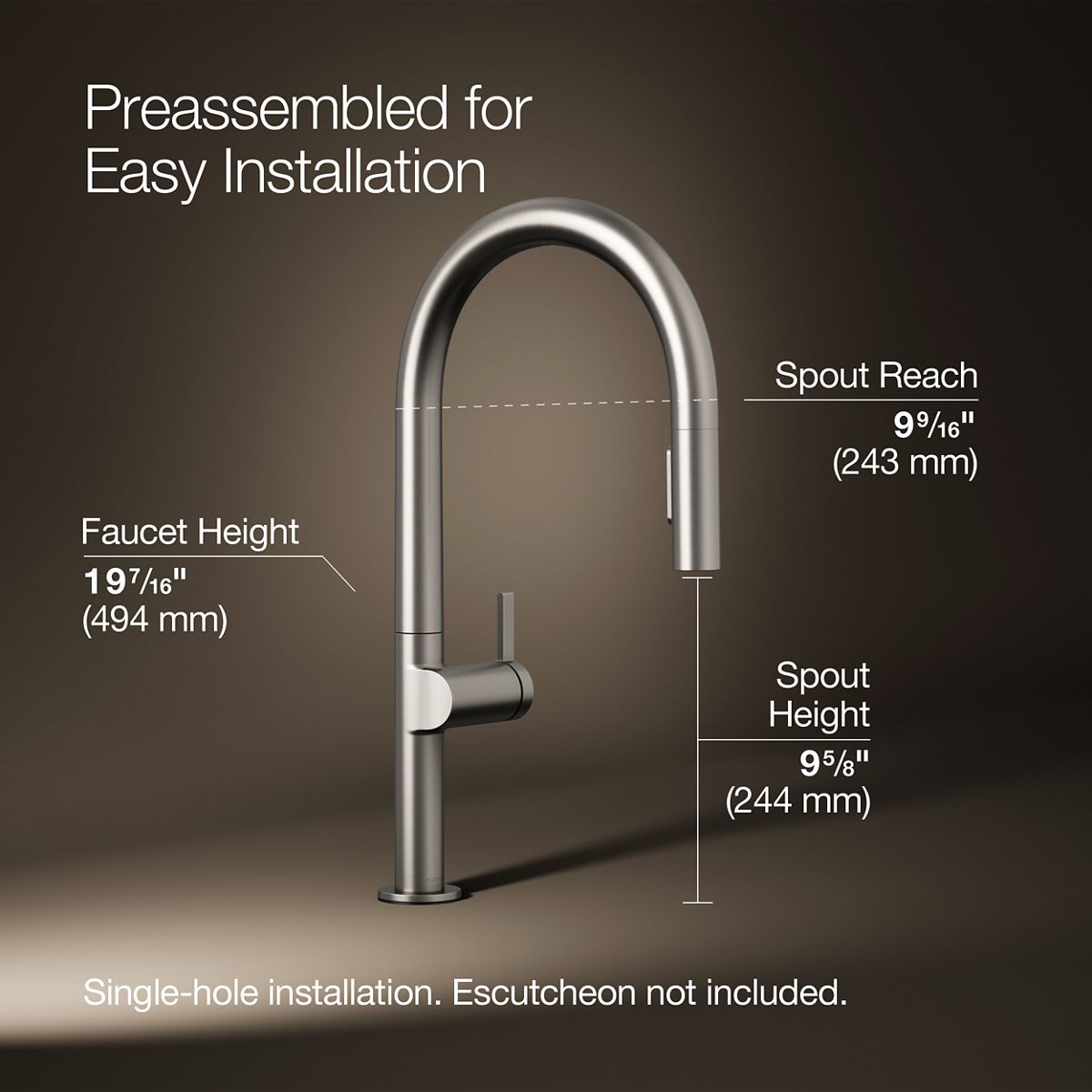 Components® Touchless pull-down kitchen sink faucet with two-function sprayhead