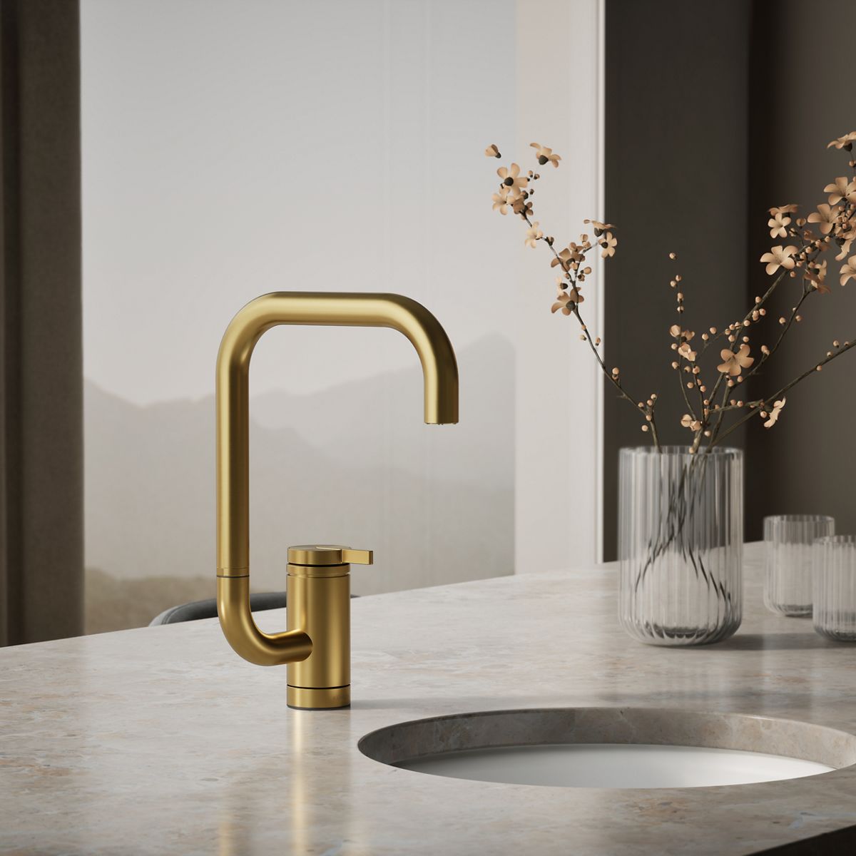 Components® Single-handle bar sink faucet with two-function extended-reach spout