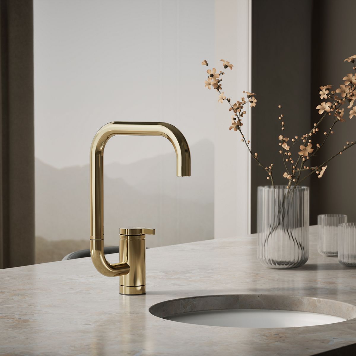 Components® Single-handle bar sink faucet with two-function extended-reach spout