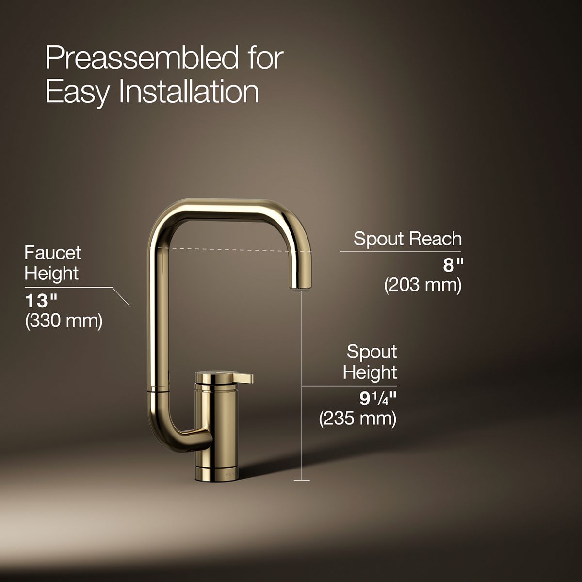 Components® Single-handle bar sink faucet with two-function extended-reach spout