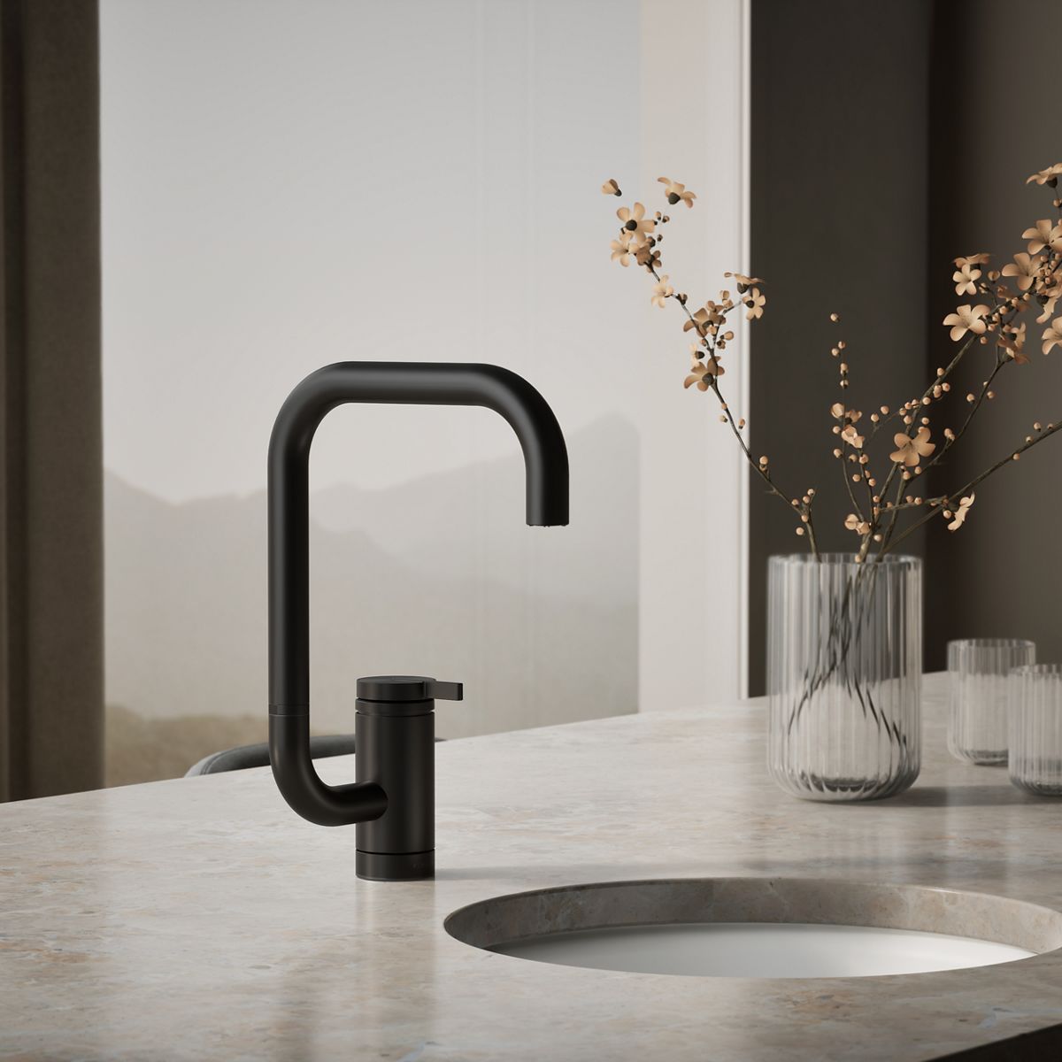 Components® Single-handle bar sink faucet with two-function extended-reach spout