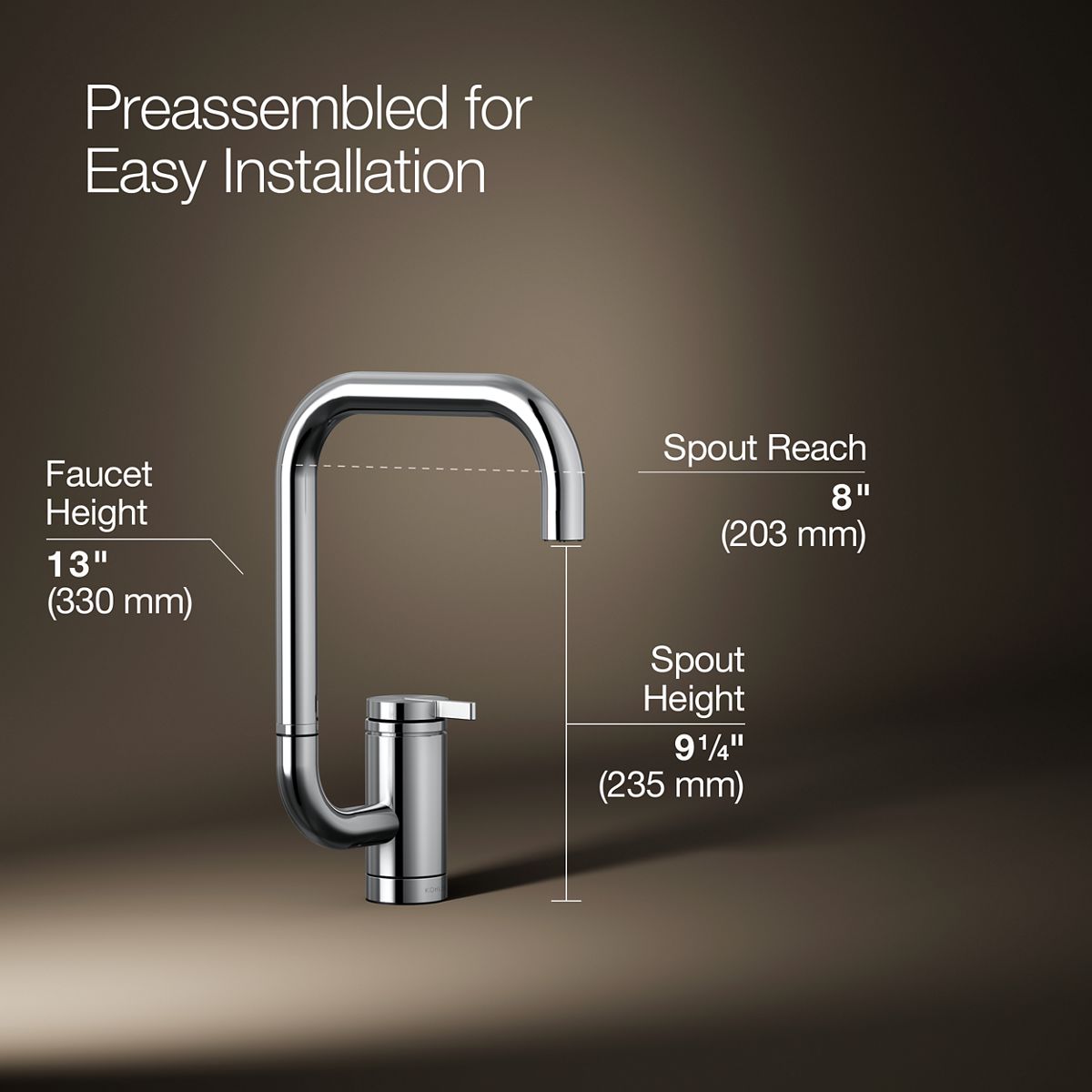 Components® Single-handle bar sink faucet with two-function extended-reach spout