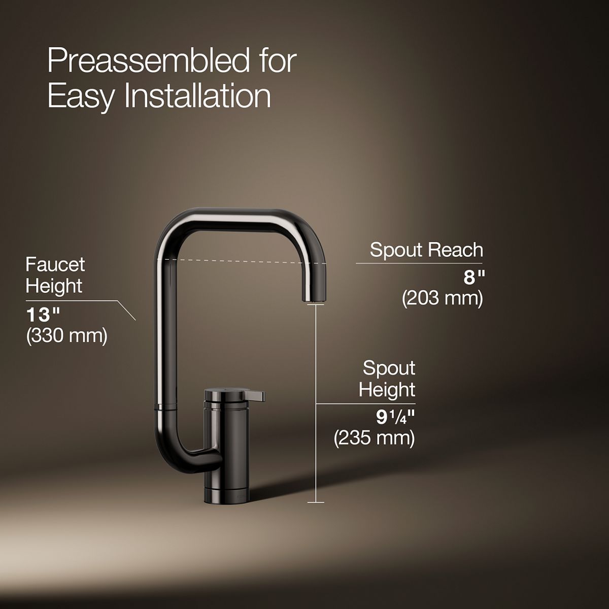 Components® Single-handle bar sink faucet with two-function extended-reach spout