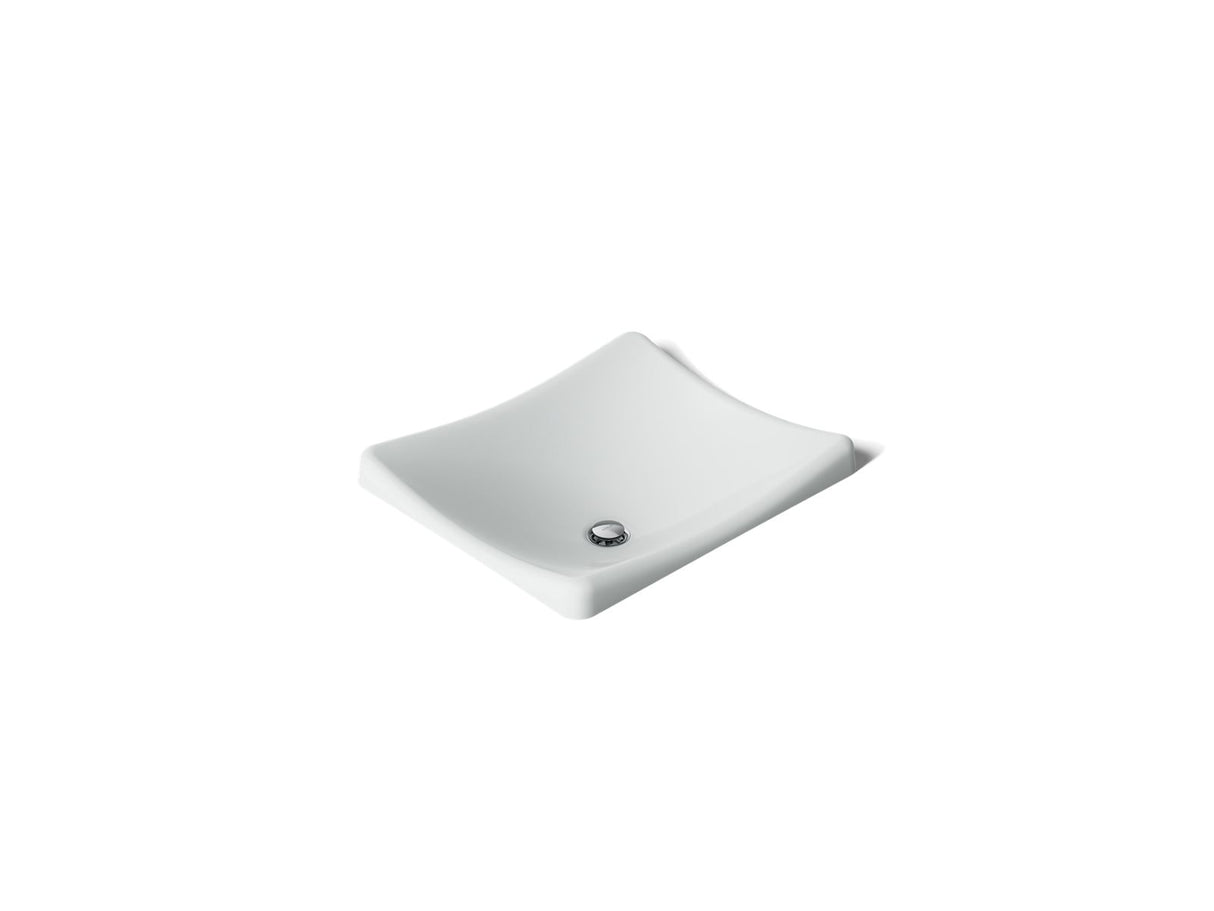 DemiLav® 18-1/4" rectangular vessel bathroom sink, no overflow