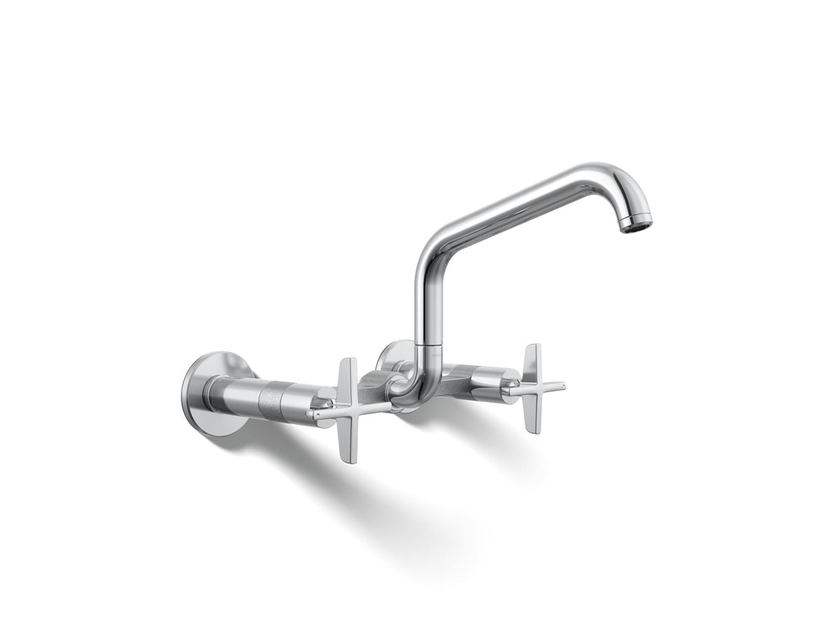 Billet® Two-hole wall-mount bridge kitchen sink faucet