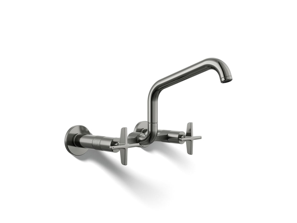 Billet® Two-hole wall-mount bridge kitchen sink faucet