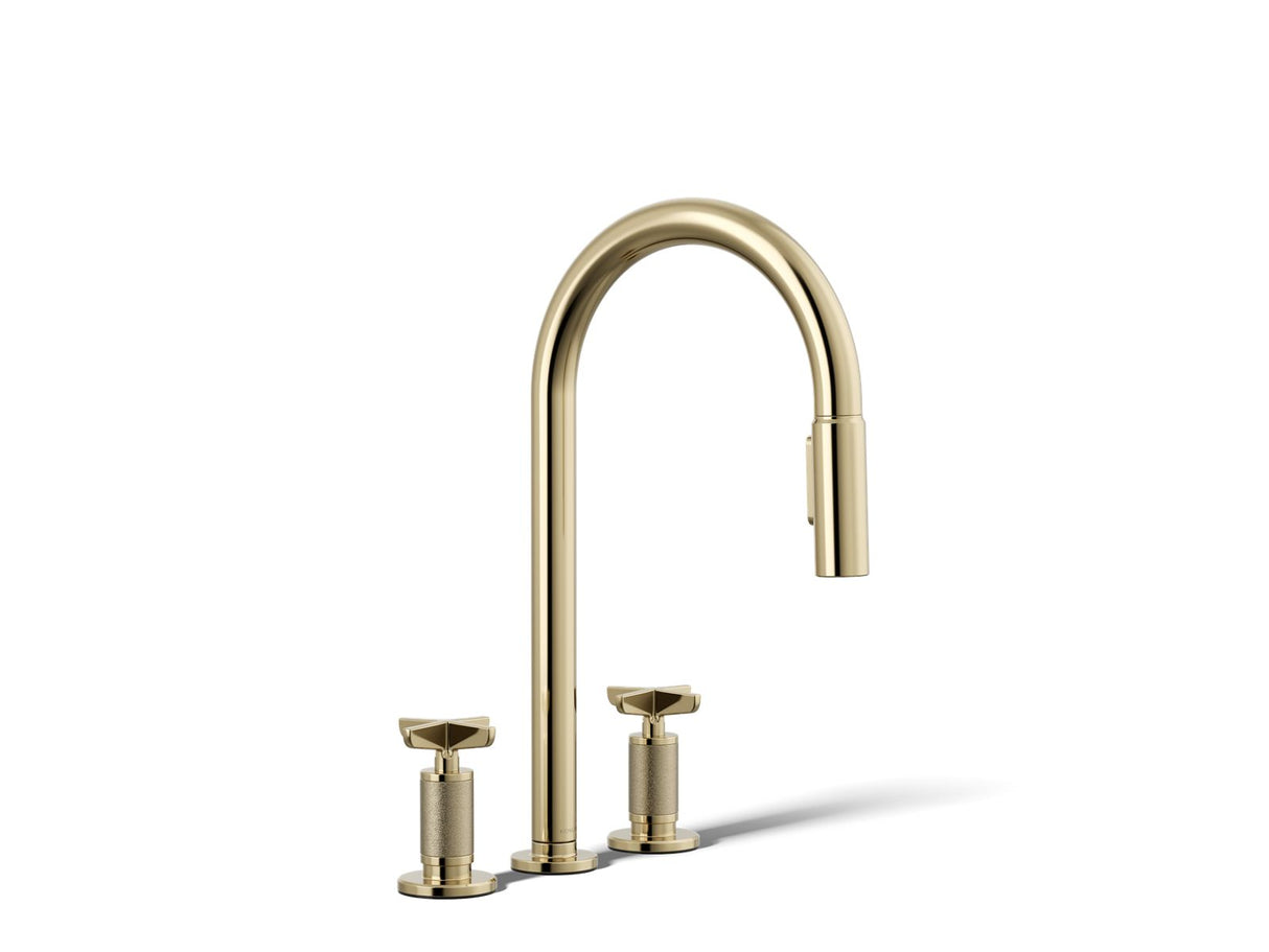 Billet® Pull-down kitchen sink faucet with two-function sprayhead