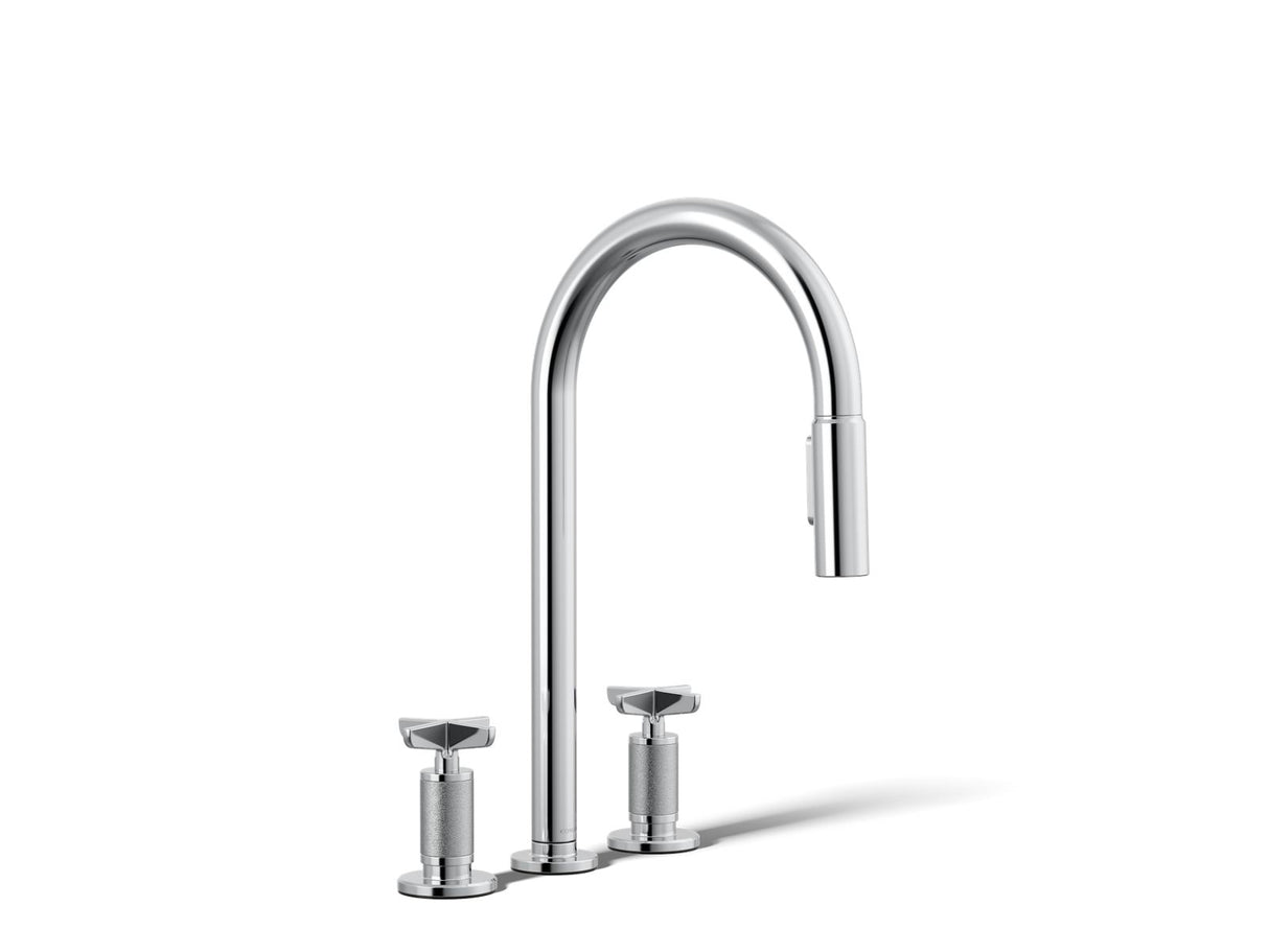 Billet® Pull-down kitchen sink faucet with two-function sprayhead