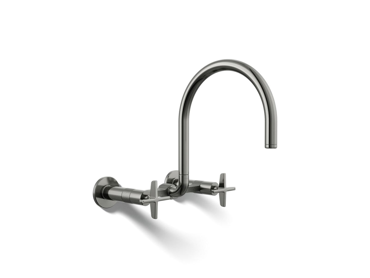Billet® Two-hole wall-mount bridge kitchen sink faucet