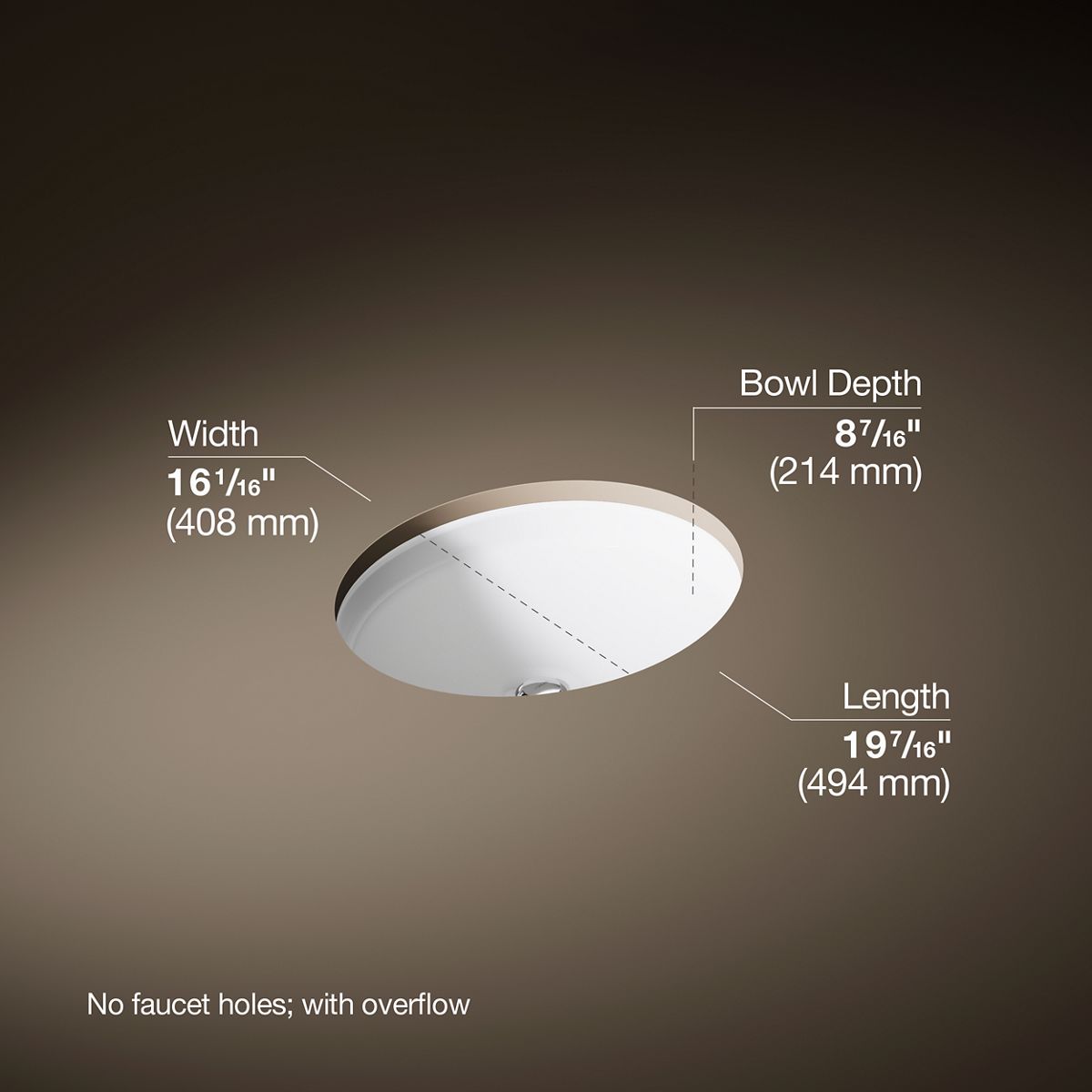 Canvas® 19-7/16" oval undermount bathroom sink