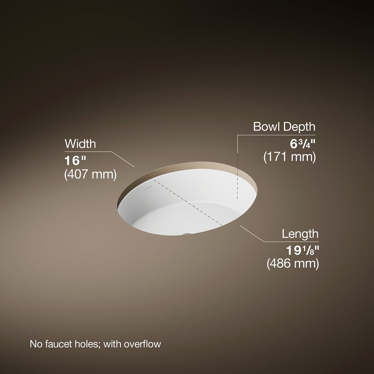Verticyl® 19-1/4" oval undermount bathroom sink