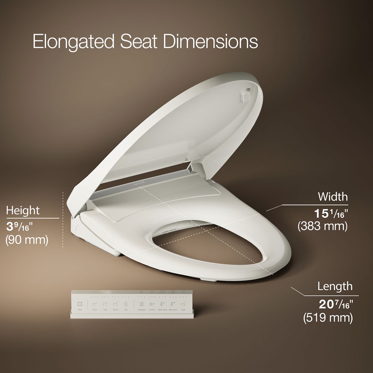 PureWash® E930 Elongated bidet toilet seat with remote control
