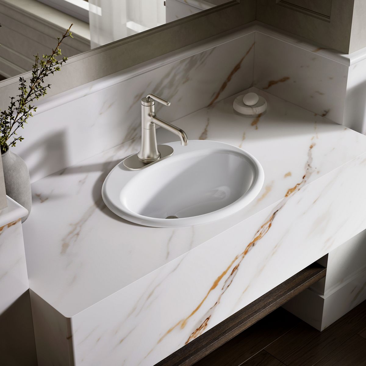 Farmington® 19-1/4" oval drop-in bathroom sink