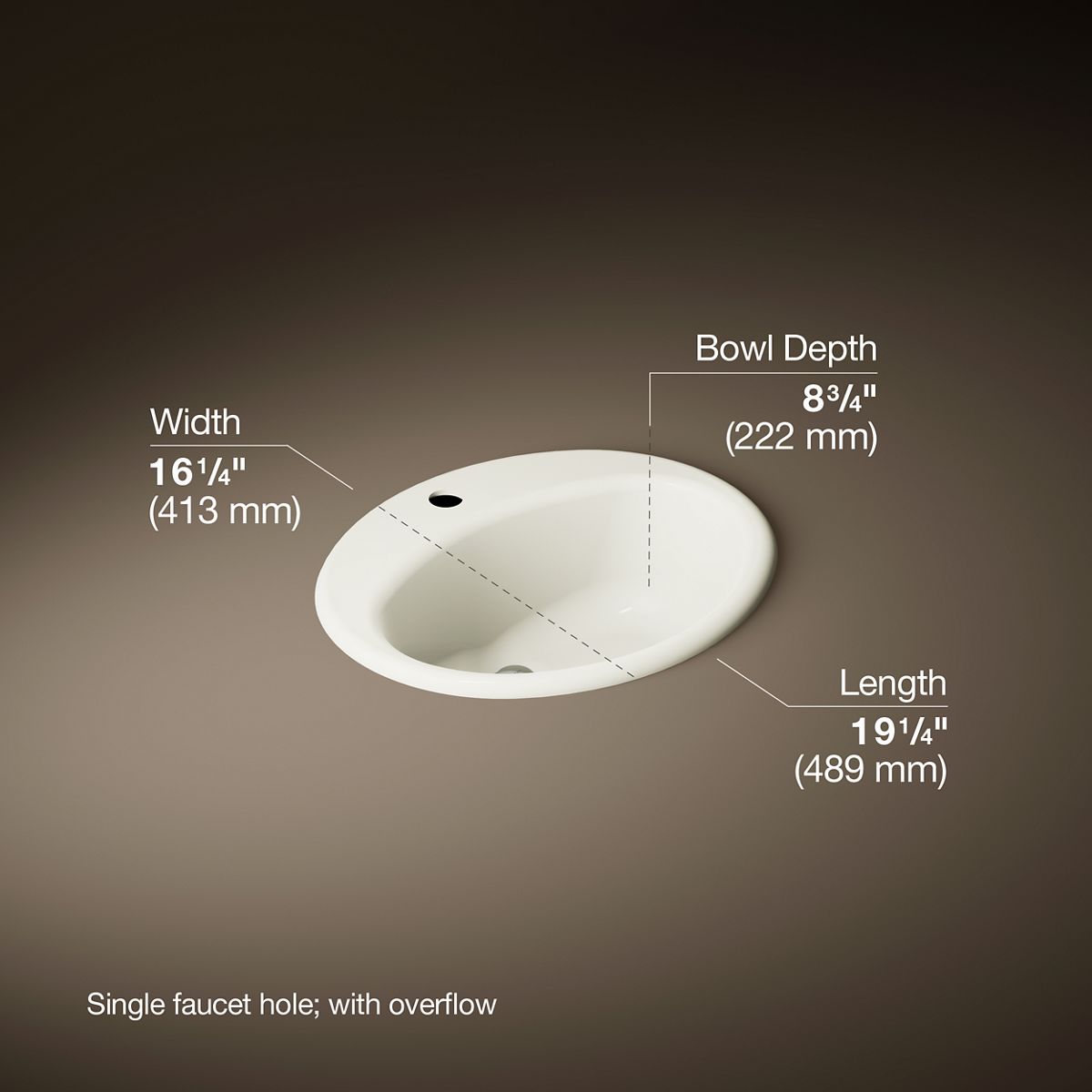 Farmington® 19-1/4" oval drop-in bathroom sink