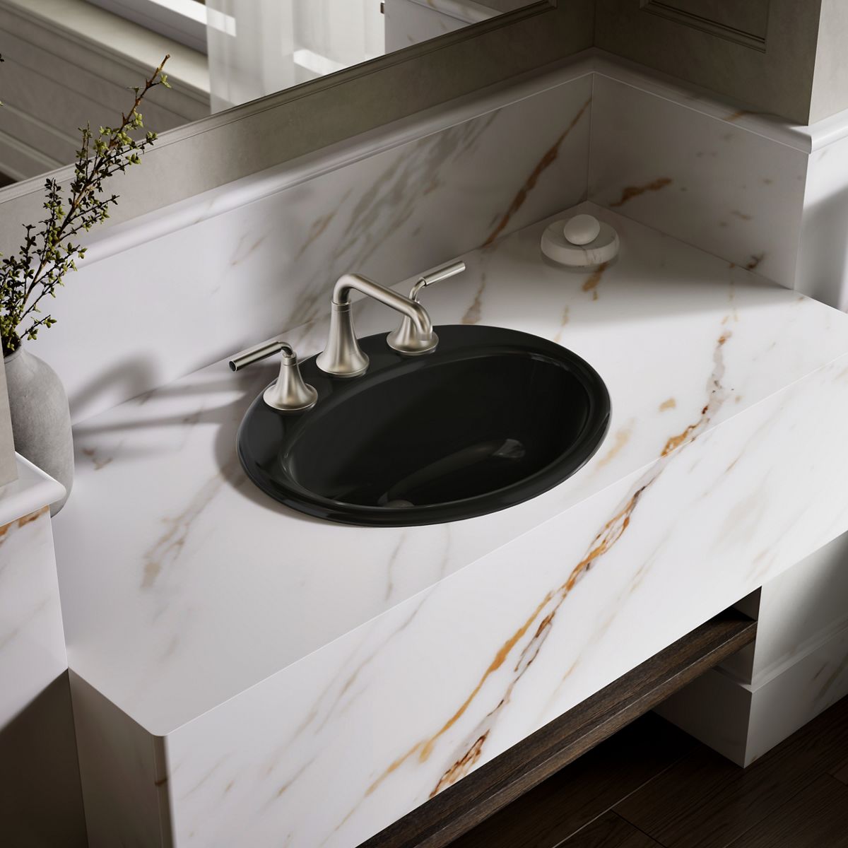 Farmington® 19-1/4" oval drop-in bathroom sink