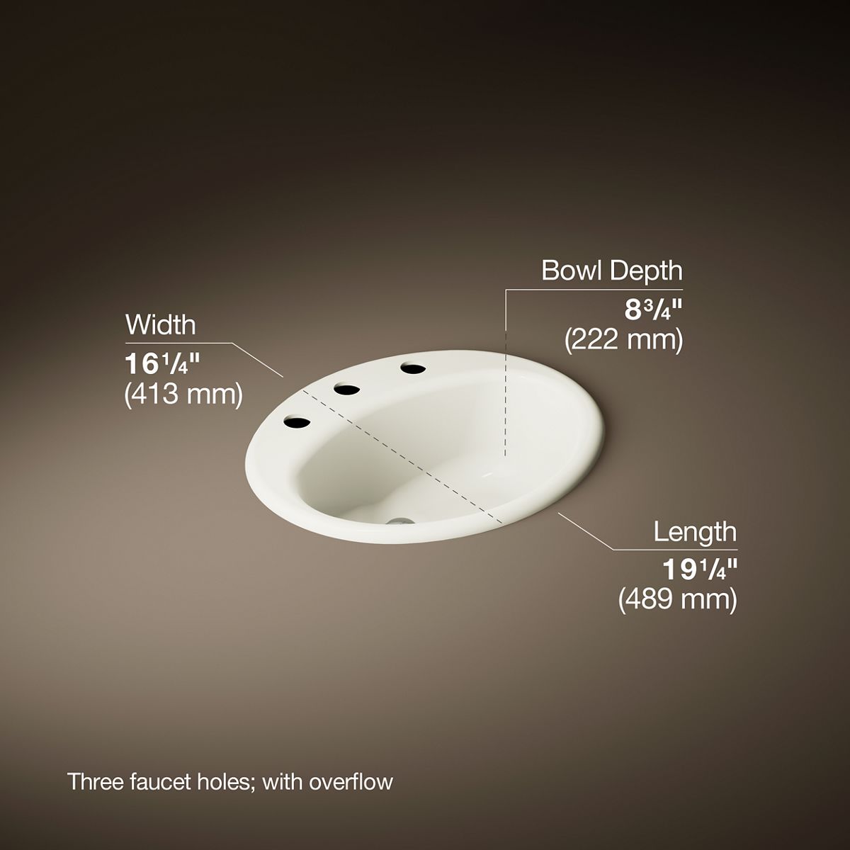Farmington® 19-1/4" oval drop-in bathroom sink