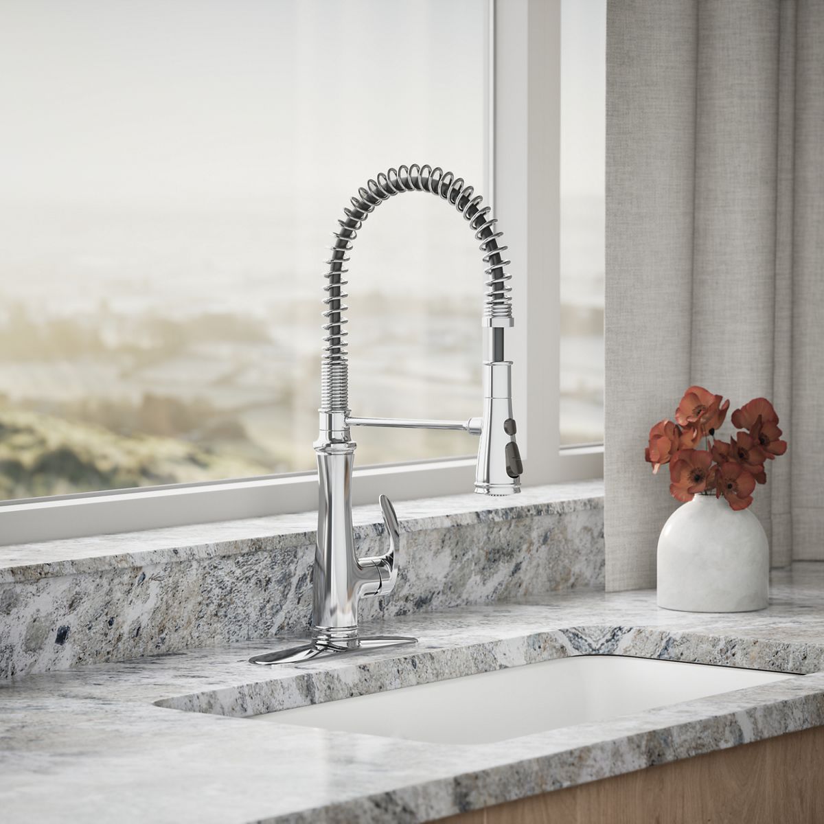 Bellera® Semi-professional kitchen sink faucet with three-function sprayhead