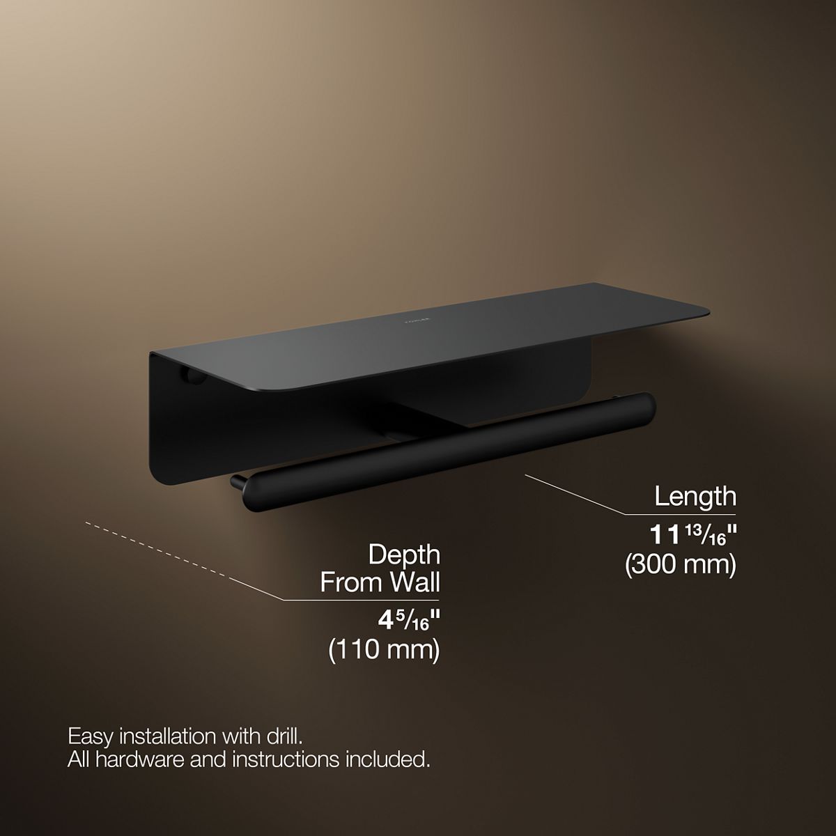 Kumin™ Covered double toilet paper holder