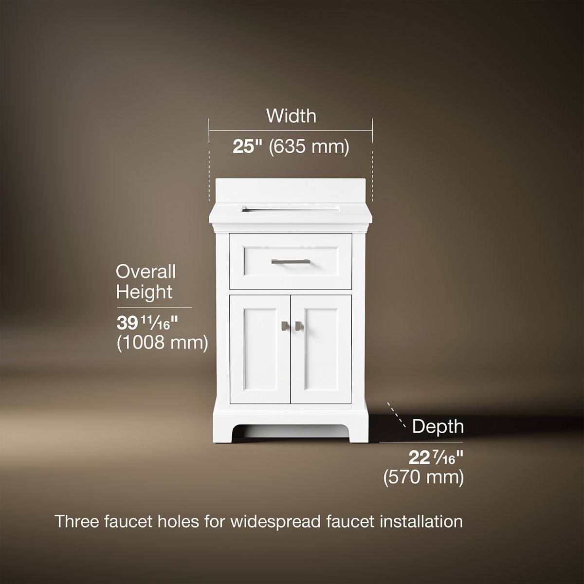 Charlemont™ 24" bathroom vanity cabinet with sink and quartz top