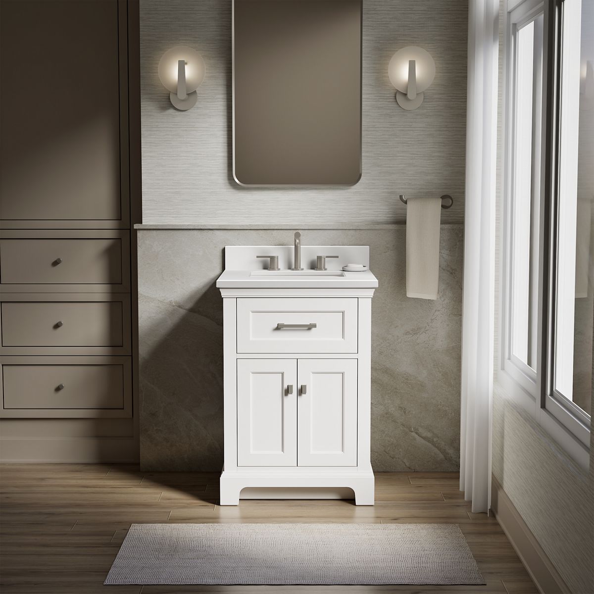 Charlemont™ 24" bathroom vanity cabinet with sink and quartz top