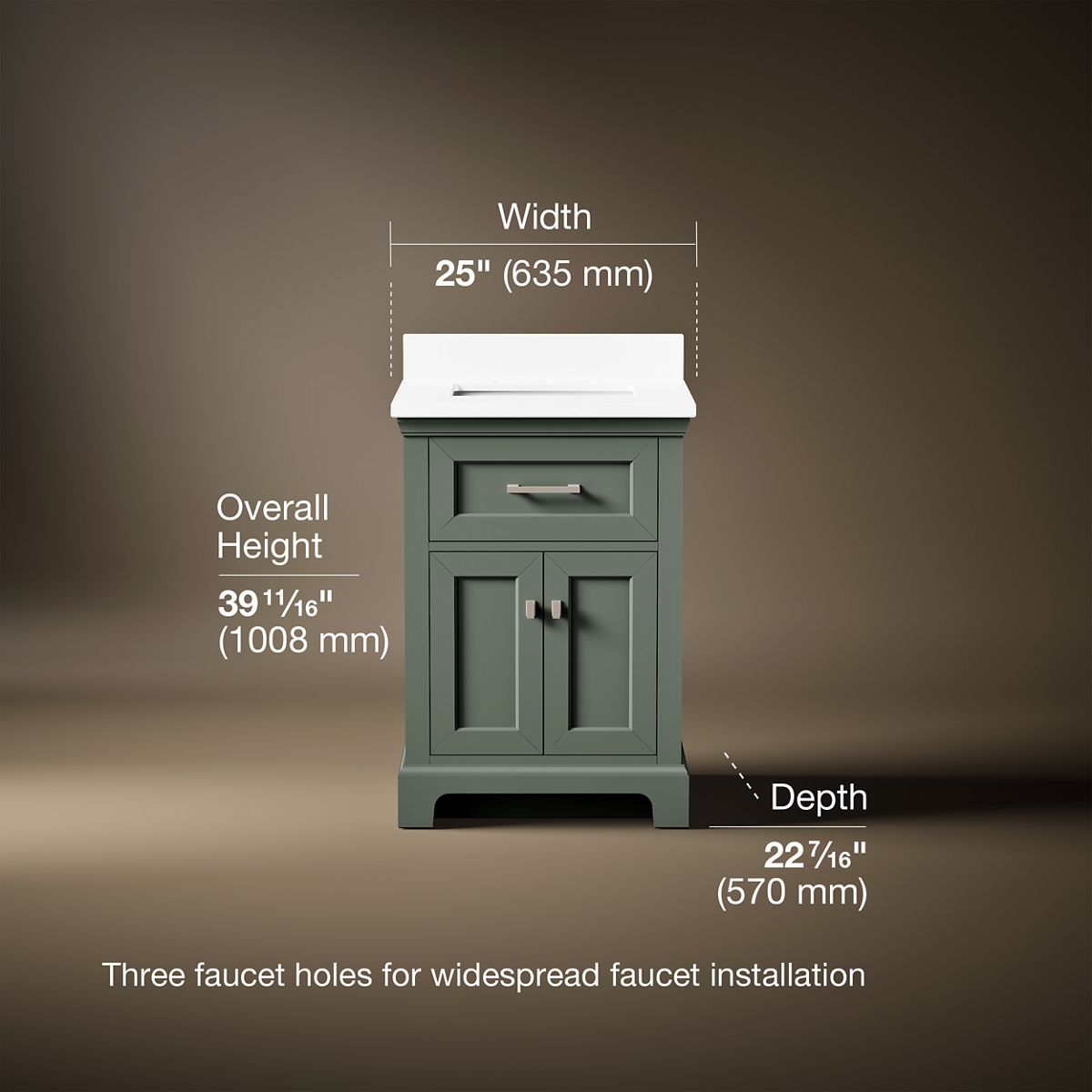 Charlemont™ 24" bathroom vanity cabinet with sink and quartz top
