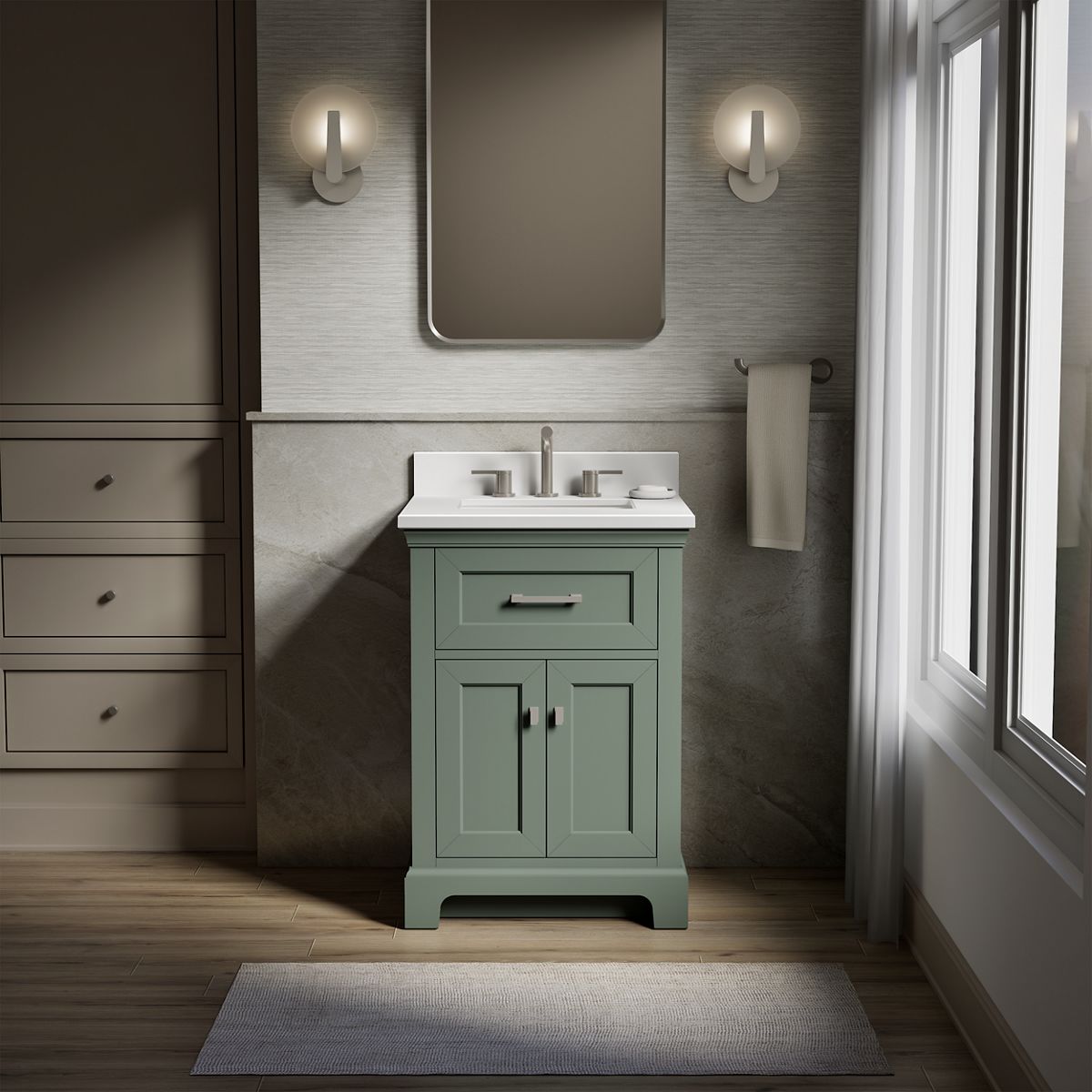 Charlemont™ 24" bathroom vanity cabinet with sink and quartz top