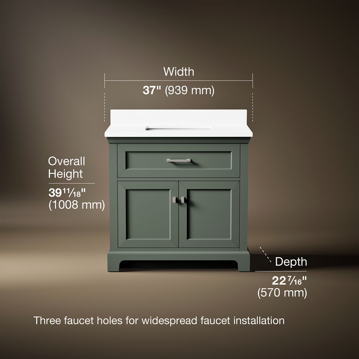 Charlemont™ 36" bathroom vanity cabinet with sink and quartz top