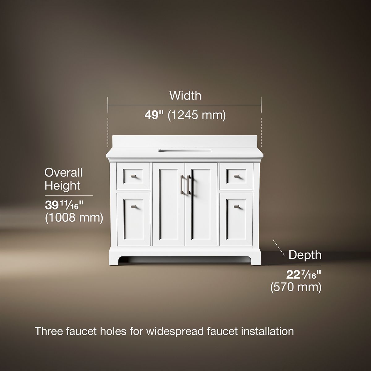 Charlemont™ 48" bathroom vanity cabinet with sink and quartz top