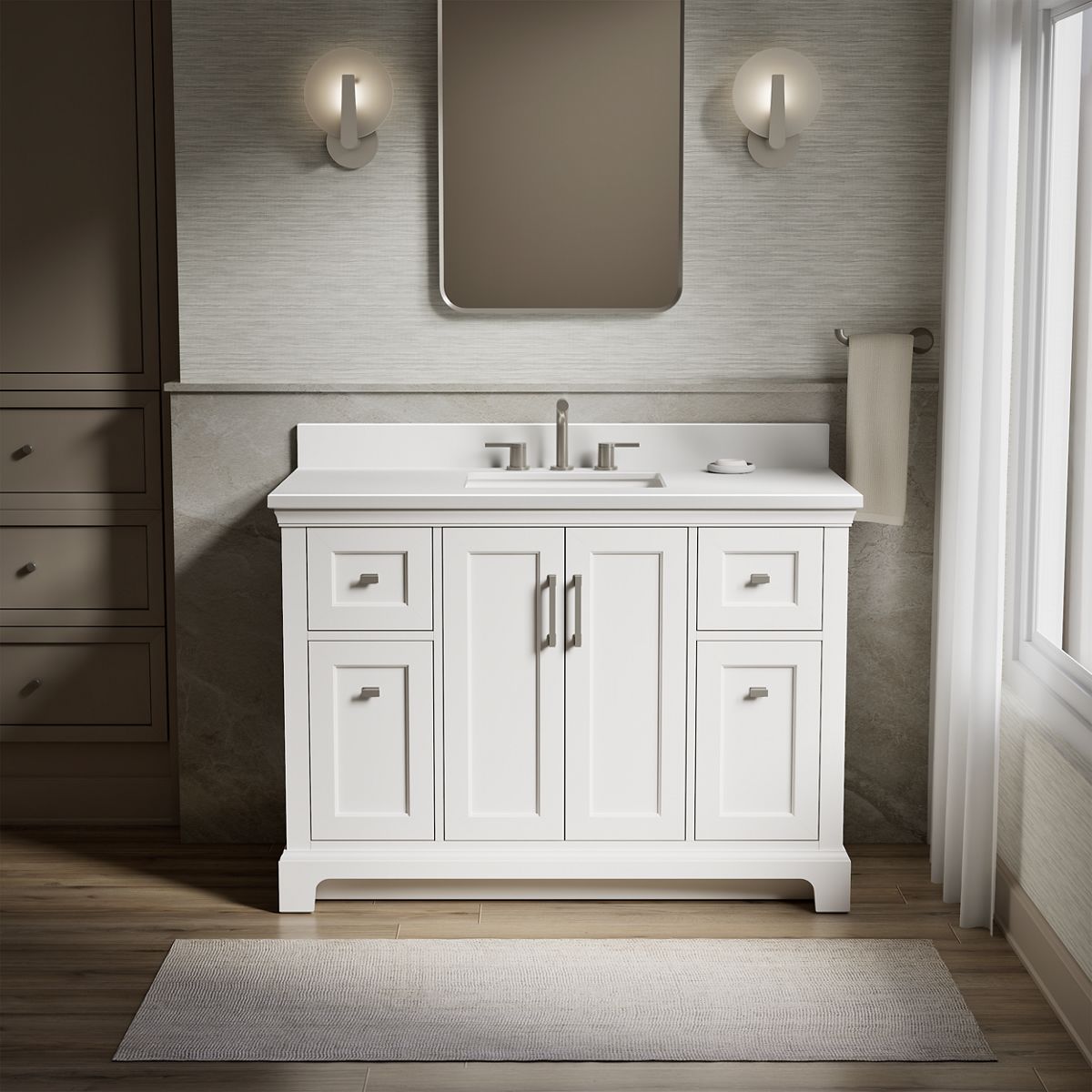 Charlemont™ 48" bathroom vanity cabinet with sink and quartz top