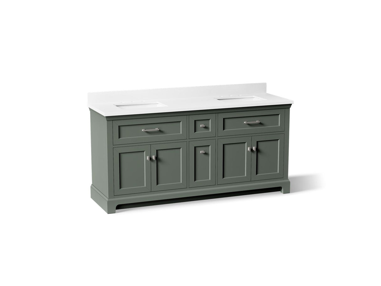 Charlemont™ 72" bathroom vanity cabinet with sinks and quartz top