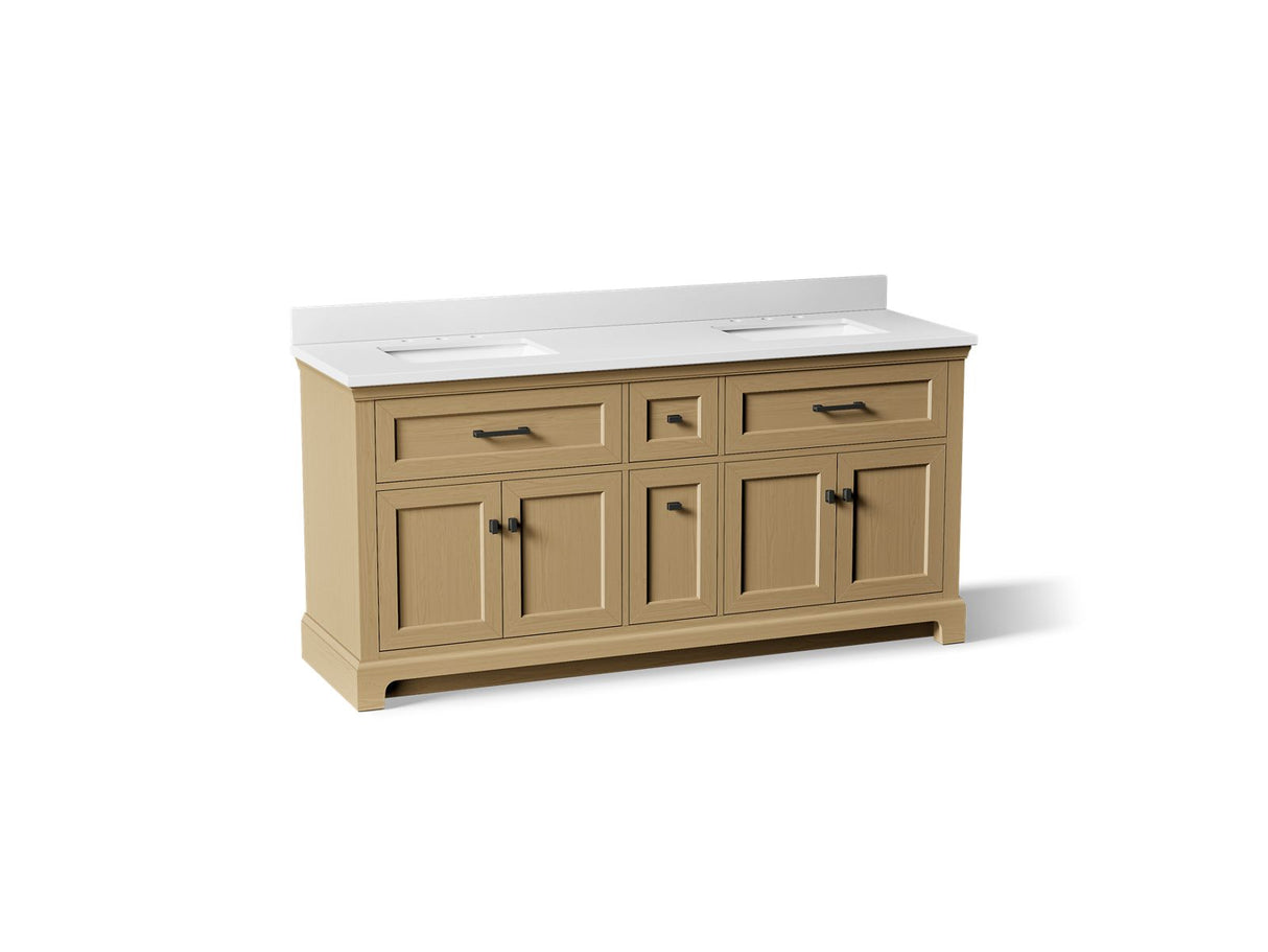 Charlemont™ 72" bathroom vanity cabinet with sinks and quartz top