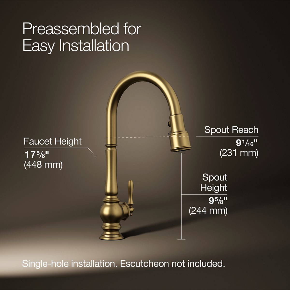 Artifacts® Touchless pull-down kitchen sink faucet with three-function sprayhead