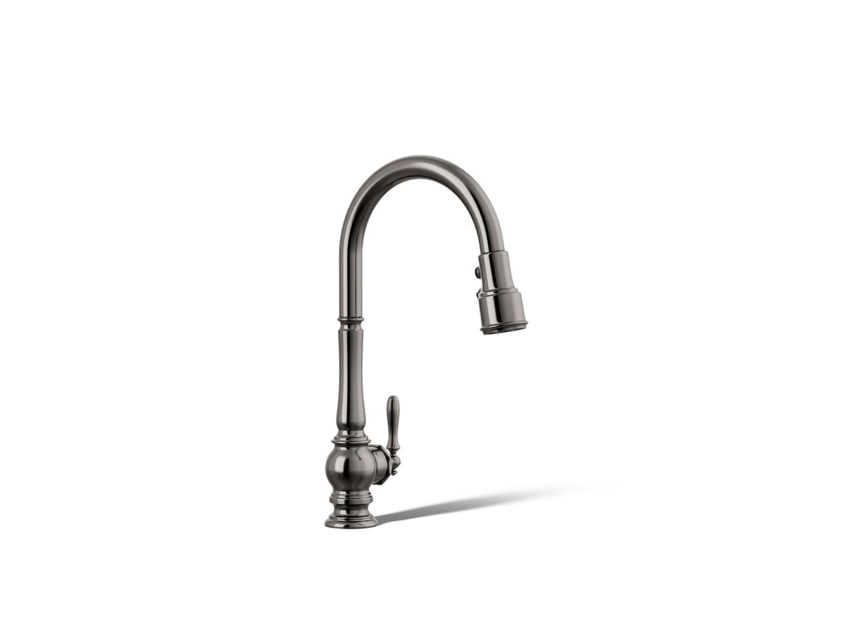 Artifacts® Touchless pull-down kitchen sink faucet with three-function sprayhead