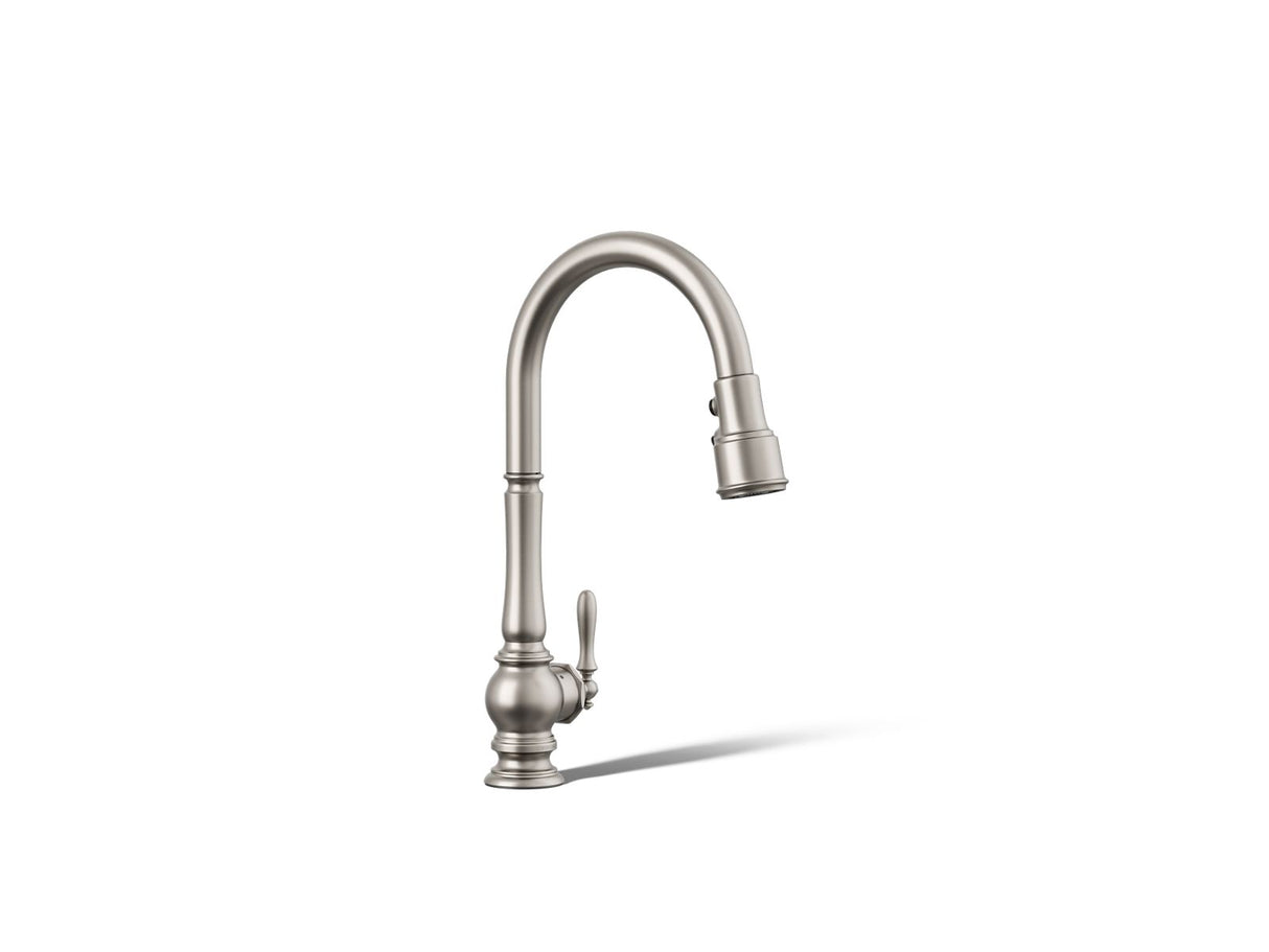 Artifacts® Touchless pull-down kitchen sink faucet with three-function sprayhead