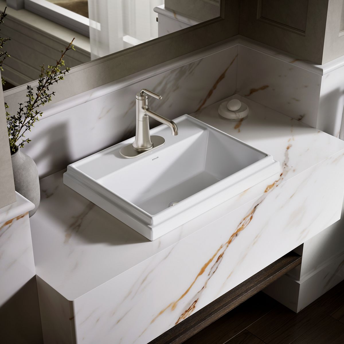Tresham® 21-3/4" rectangular drop-in bathroom sink