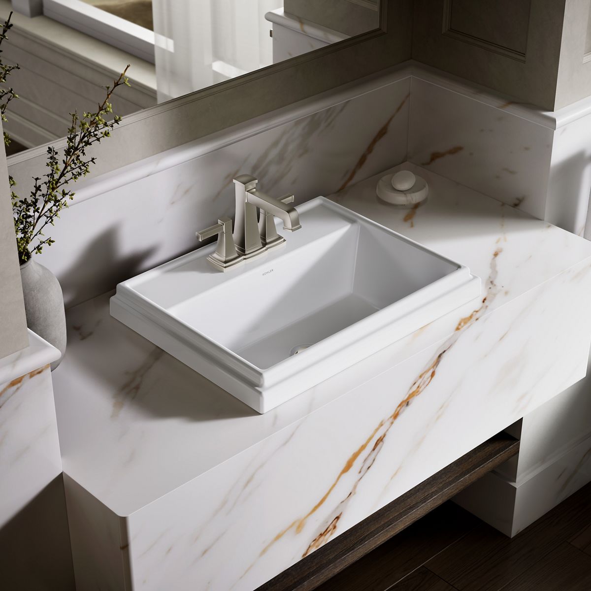 Tresham® 21-3/4" rectangular drop-in bathroom sink