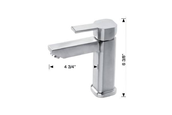 Bathroom Vanity Faucet In Stainless Steel And Silver Finishing - Bosco #2ma100