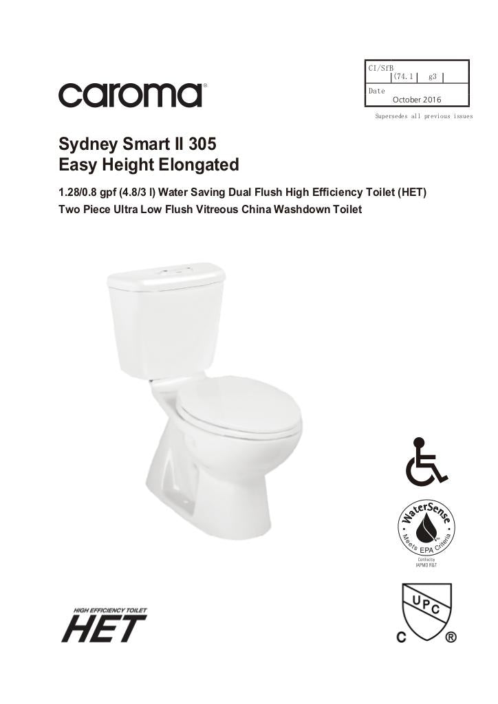 Sydney Smart II Easy Height Elongated Dual-flush Toilet