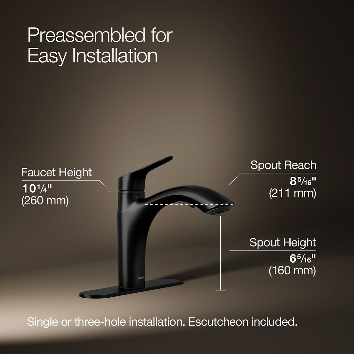 Rival® Pull-out kitchen sink faucet with two-function sprayhead