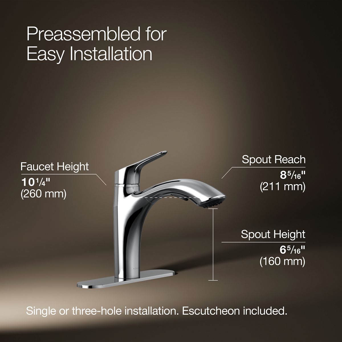 Rival® Pull-out kitchen sink faucet with two-function sprayhead